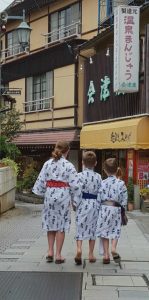 Our children exploring the onsen baths in Shibu Onsen, Japan